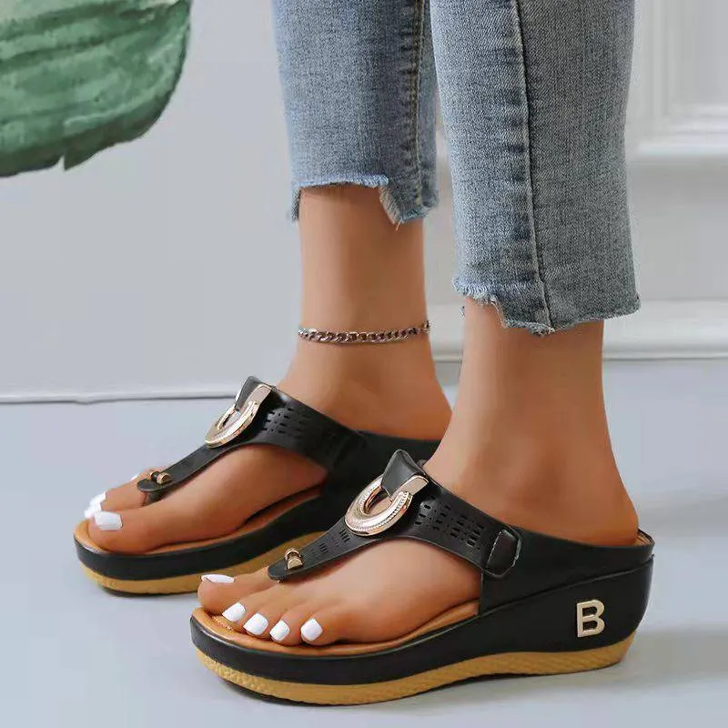 Fanyil  Ladies Flip Flop Wedge slippers