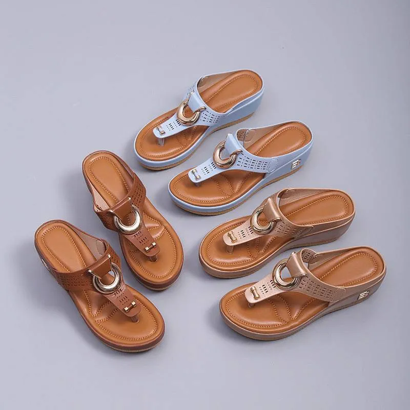 Fanyil  Ladies Flip Flop Wedge slippers