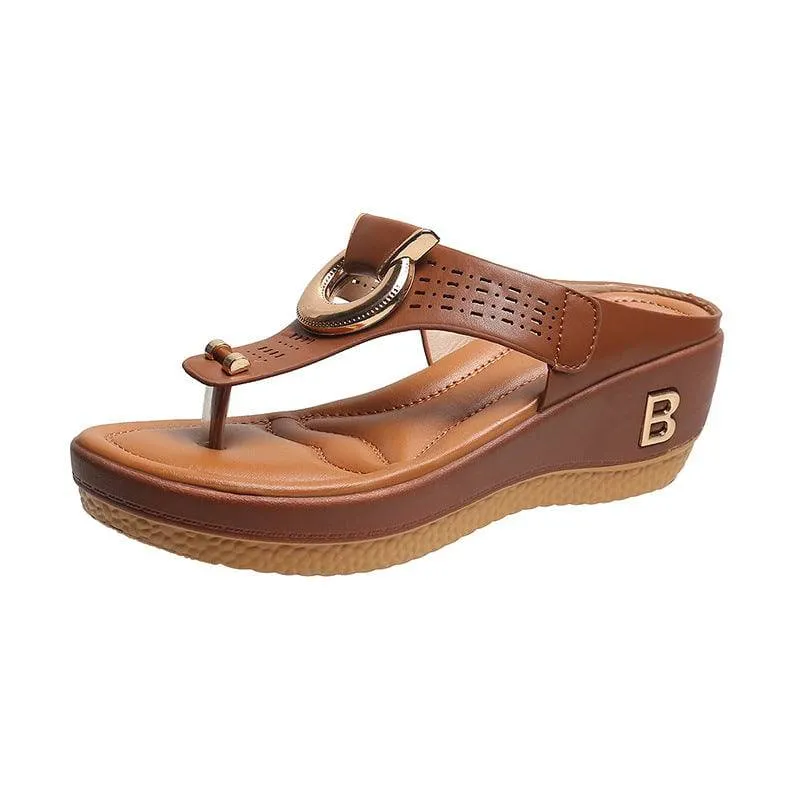 Fanyil  Ladies Flip Flop Wedge slippers