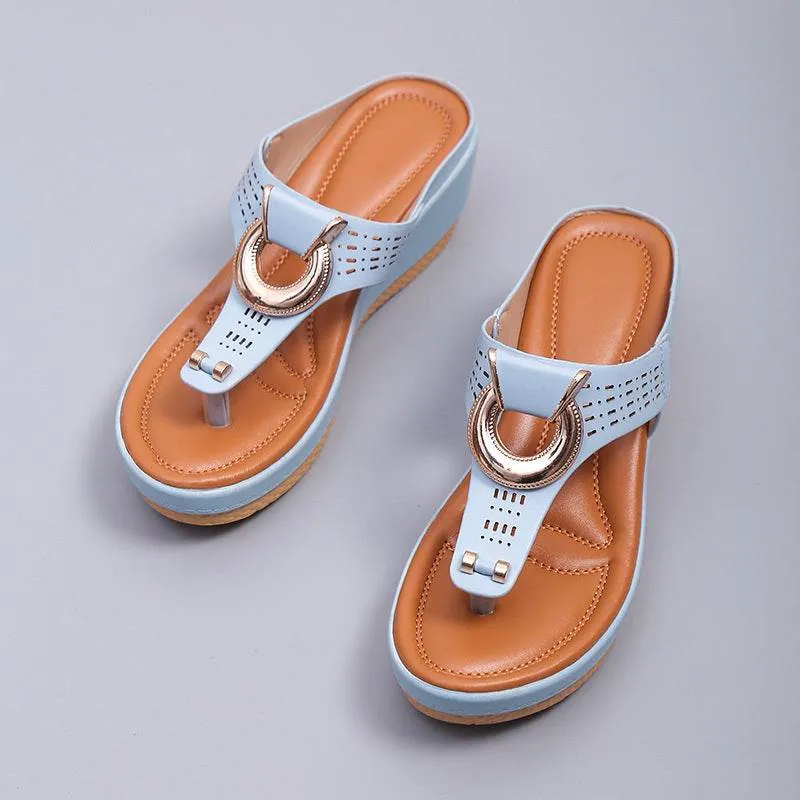 Fanyil  Ladies Flip Flop Wedge slippers