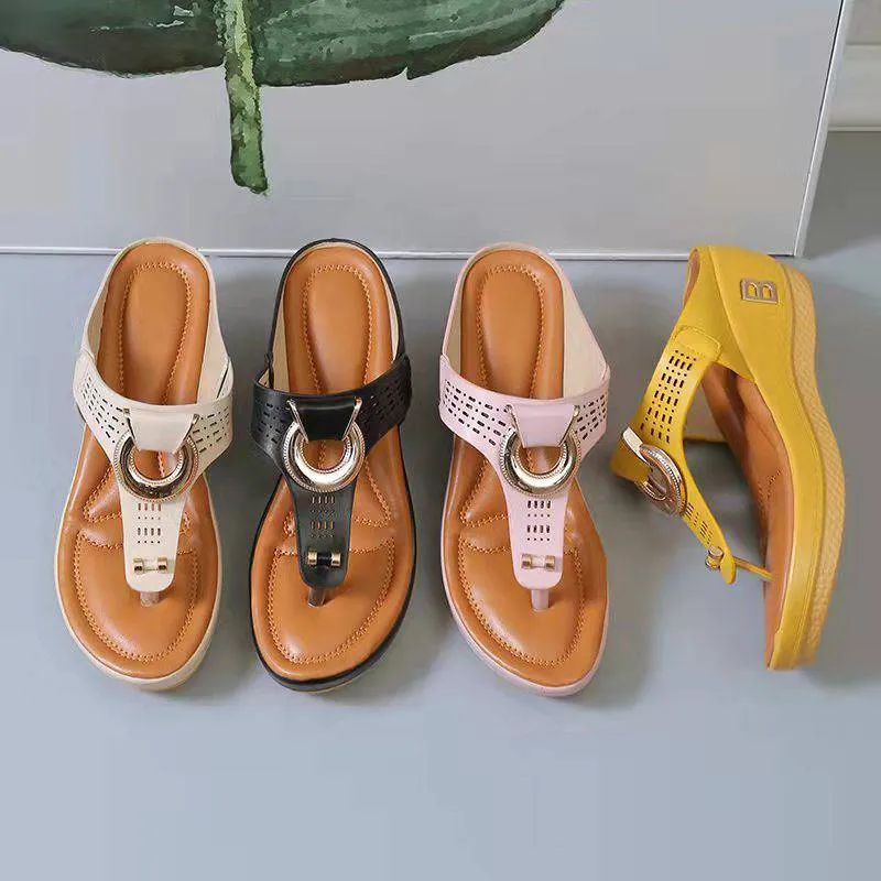 Fanyil  Ladies Flip Flop Wedge slippers