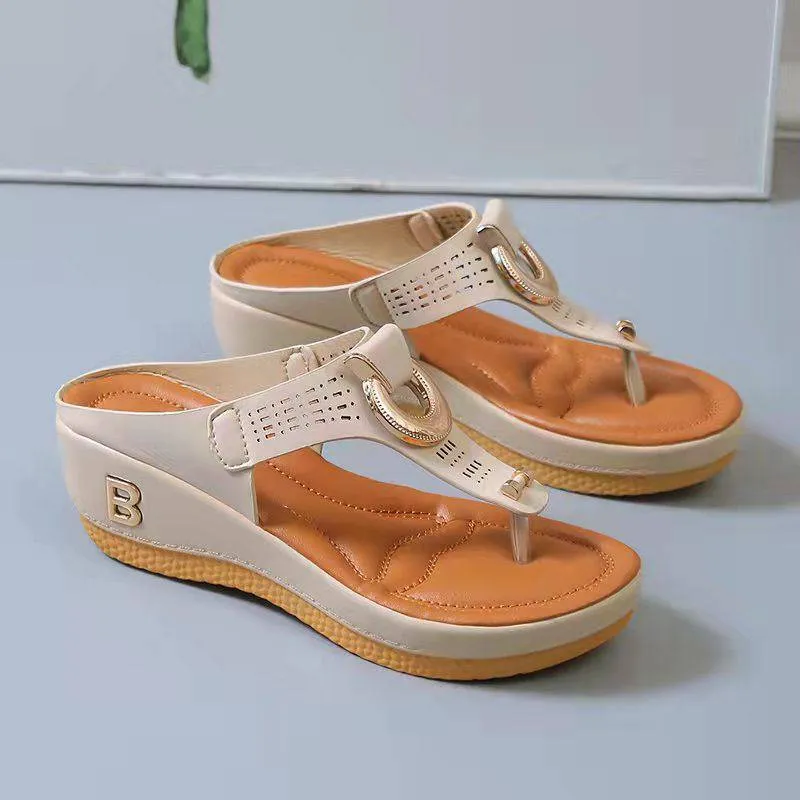 Fanyil  Ladies Flip Flop Wedge slippers