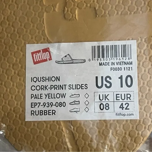 Fitflop Iqushion Women's Size 10 yellow Pool Slide Flat cushioned Sandals New