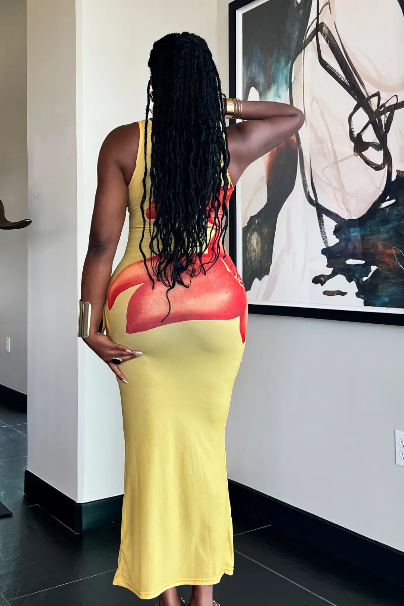 FLOWER BOMB SHEER MIDI |DRESS