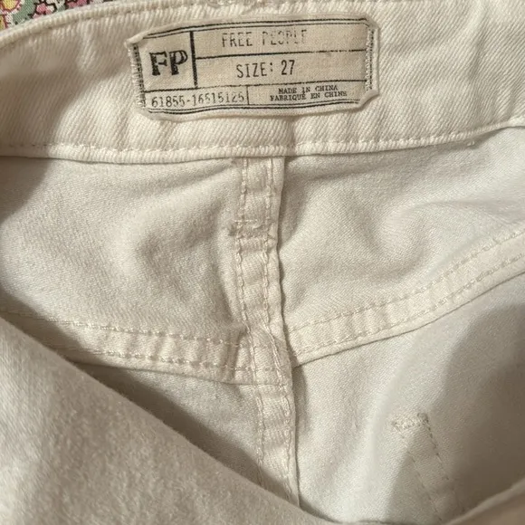 Free People White Washed Denim Stretch Skinny Cropped Overalls sz 27