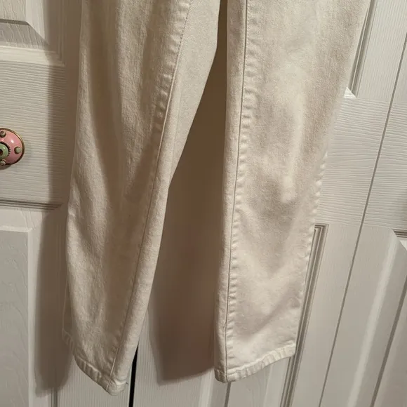 Free People White Washed Denim Stretch Skinny Cropped Overalls sz 27
