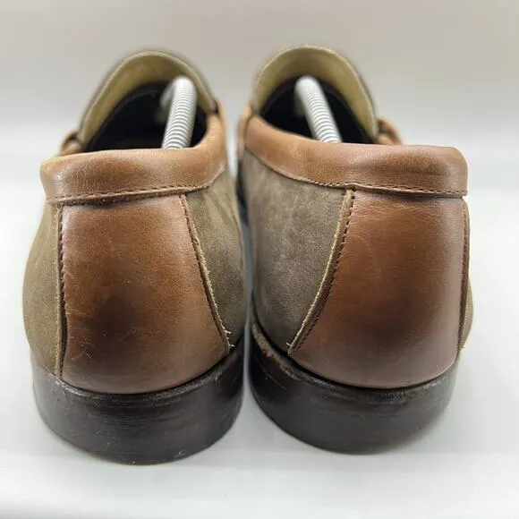 Frye Suede Penny Loafers Men's Size 13 M Brown Leather Slip On Almond Toe Shoes