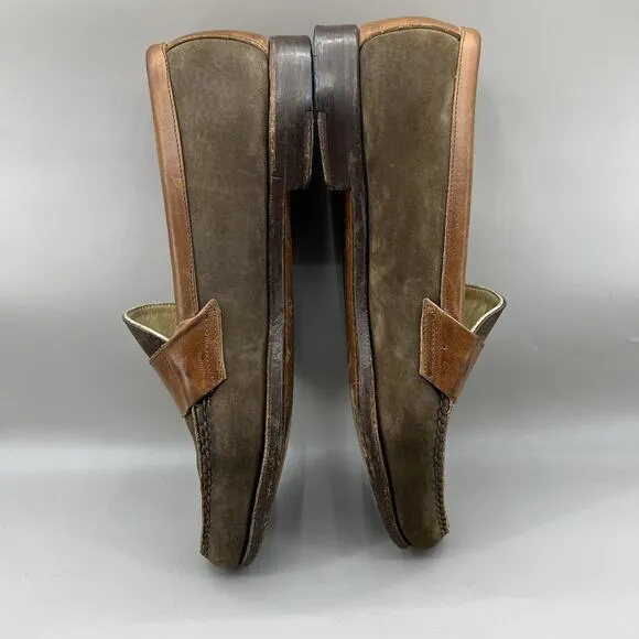 Frye Suede Penny Loafers Men's Size 13 M Brown Leather Slip On Almond Toe Shoes