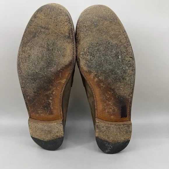 Frye Suede Penny Loafers Men's Size 13 M Brown Leather Slip On Almond Toe Shoes