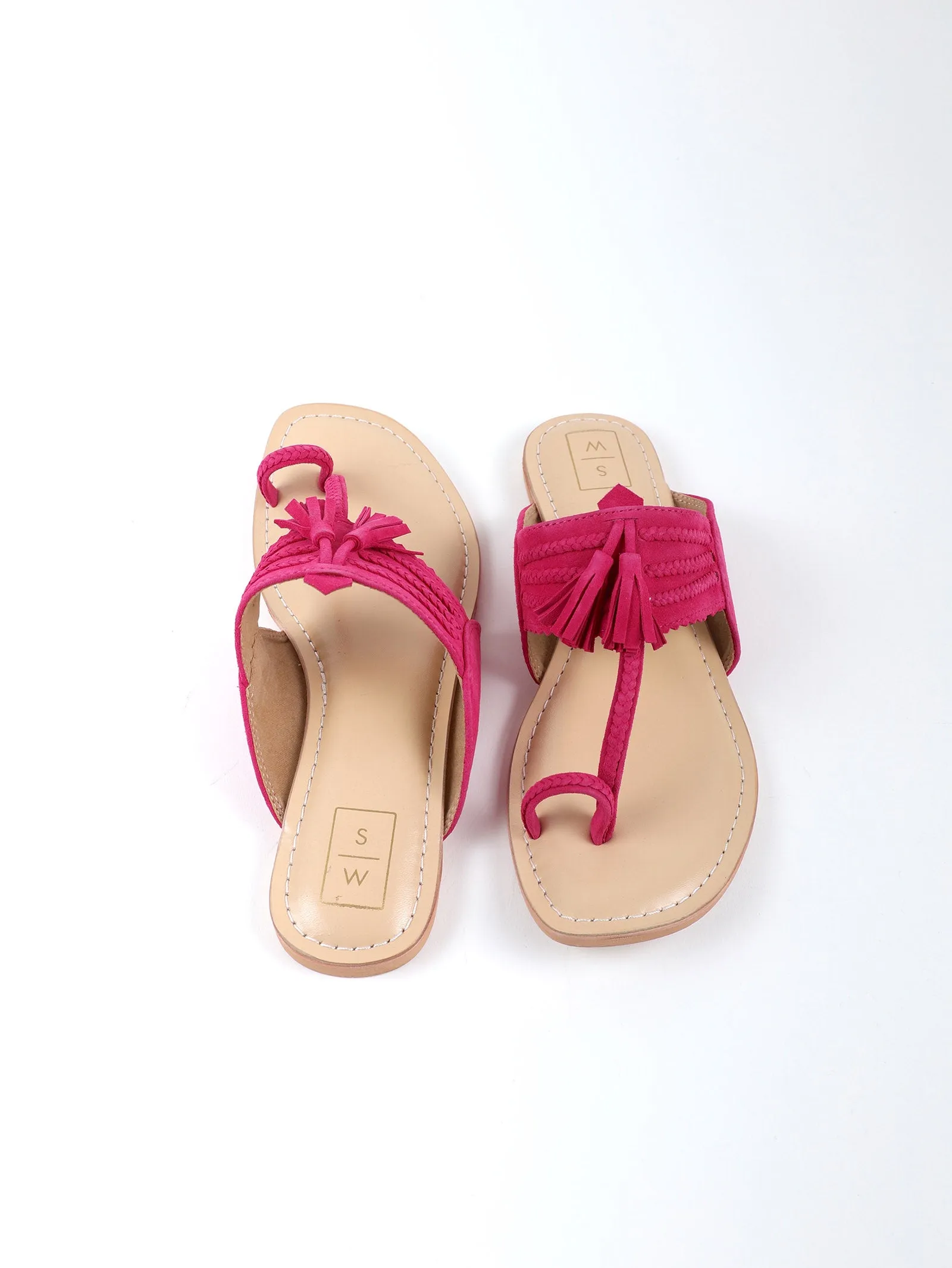 Fuchsia Pink Kolhapuri Sandals