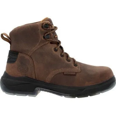Georgia Men's Flxpoint Ultra 6" Soft Toe Waterproof Work Boot- Black/Brown- GB00551