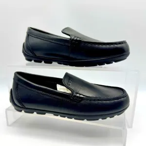 Geox Boys' Newfast Leather Moccasins | Black | US Kids Size 12 EU 30