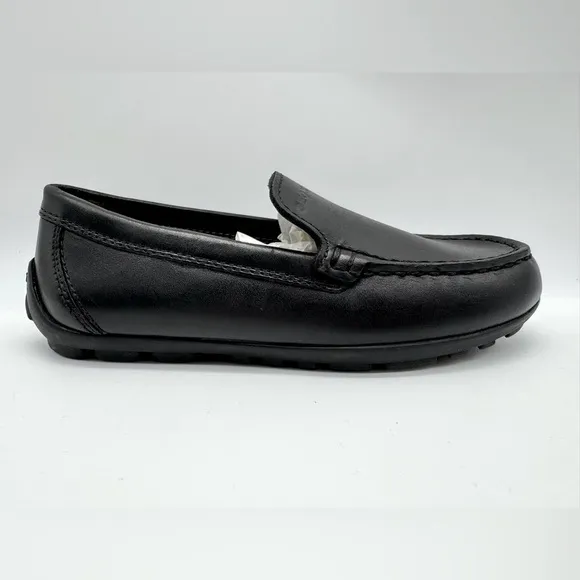 Geox Boys' Newfast Leather Moccasins | Black | US Kids Size 12 EU 30