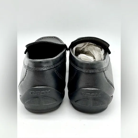 Geox Boys' Newfast Leather Moccasins | Black | US Kids Size 12 EU 30