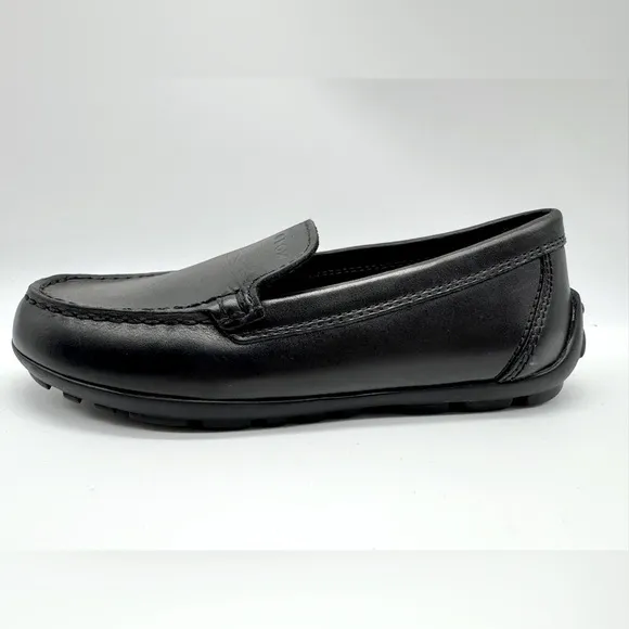 Geox Boys' Newfast Leather Moccasins | Black | US Kids Size 12 EU 30