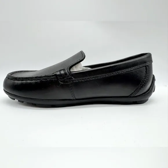 Geox Boys' Newfast Leather Moccasins | Black | US Kids Size 12 EU 30