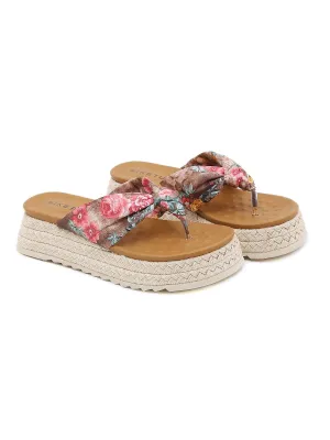 Geta Inspired Red Platform Flip Flop
