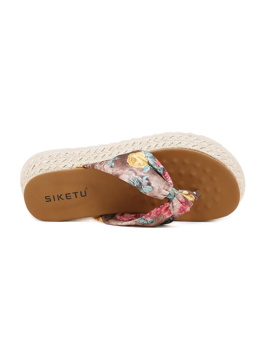 Geta Inspired Red Platform Flip Flop