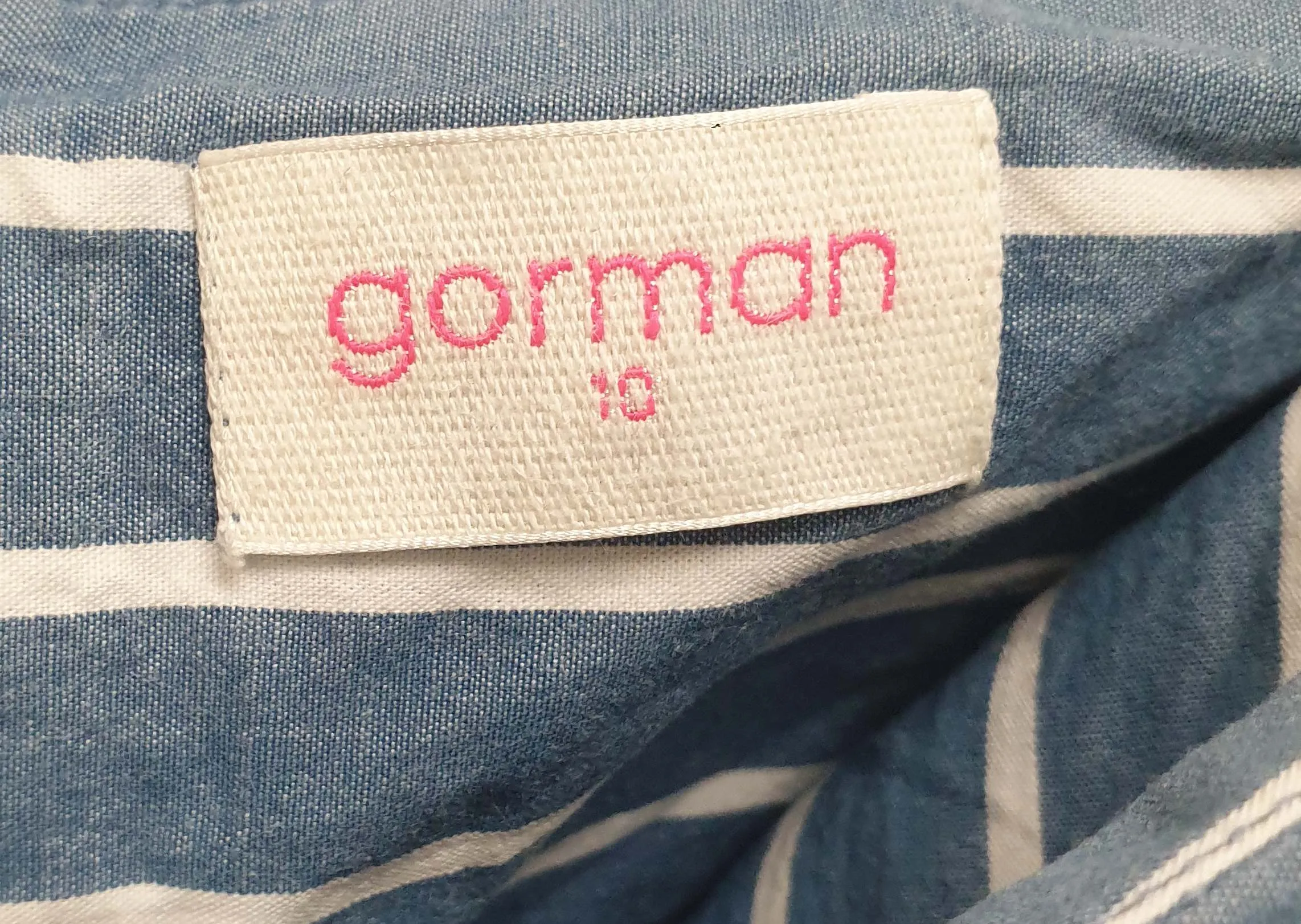 Gorman blue and white striped skirt size 10