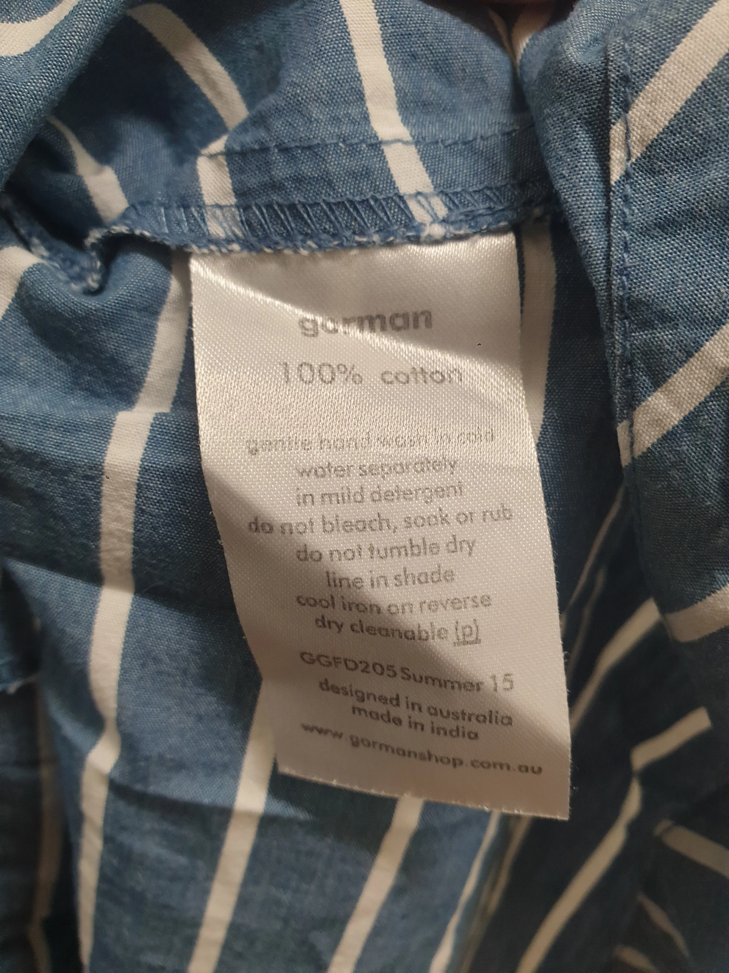 Gorman blue and white striped skirt size 10