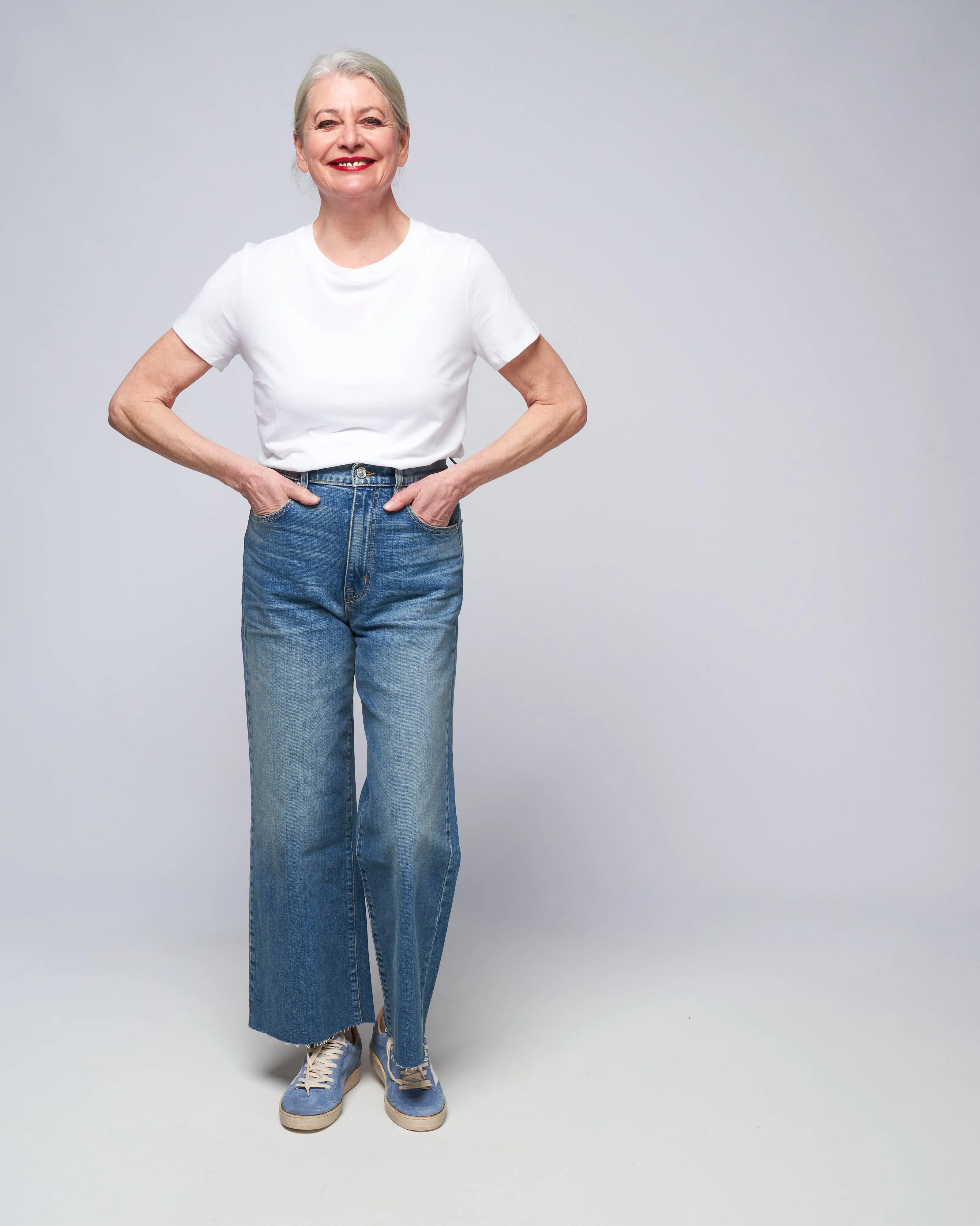 grace crop jean - blue bird