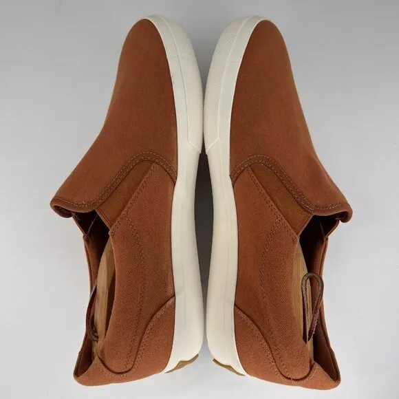 Greats Brooklyn Mens Burnt Orange Solid Canvas Almond Toe Size 10 Slip-On Shoes