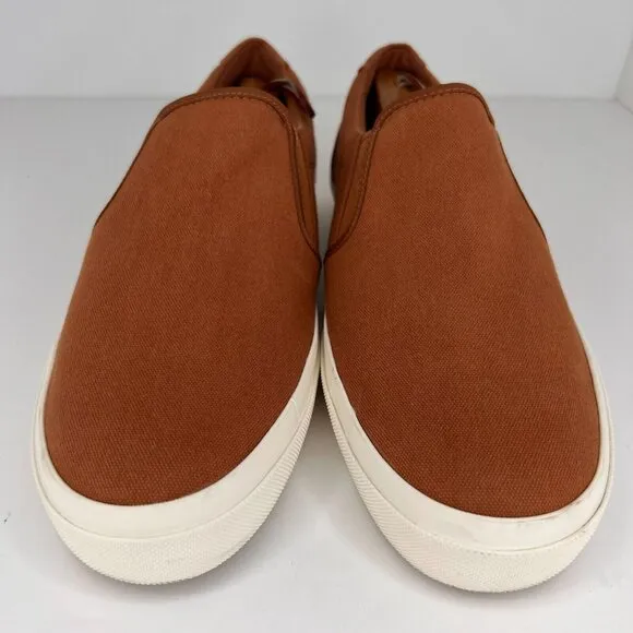 Greats Brooklyn Mens Burnt Orange Solid Canvas Almond Toe Size 10 Slip-On Shoes