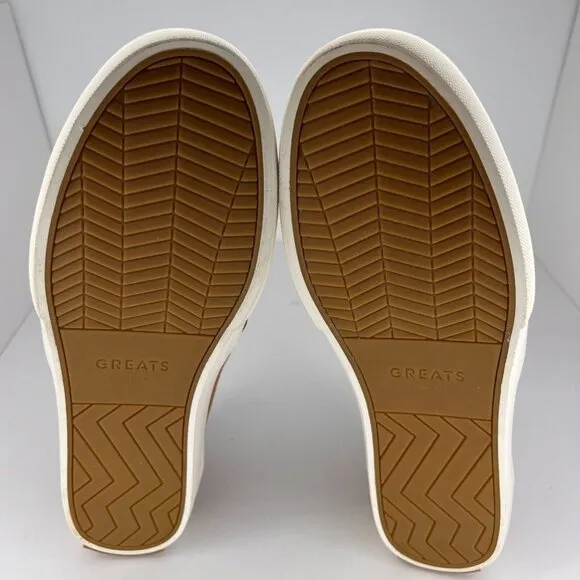 Greats Brooklyn Mens Burnt Orange Solid Canvas Almond Toe Size 10 Slip-On Shoes
