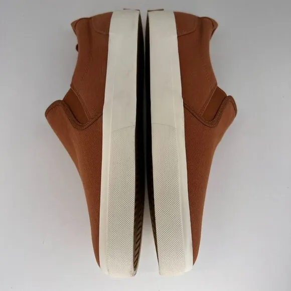 Greats Brooklyn Mens Burnt Orange Solid Canvas Almond Toe Size 10 Slip-On Shoes