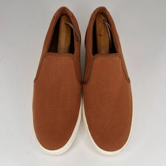Greats Brooklyn Mens Burnt Orange Solid Canvas Almond Toe Size 10 Slip-On Shoes