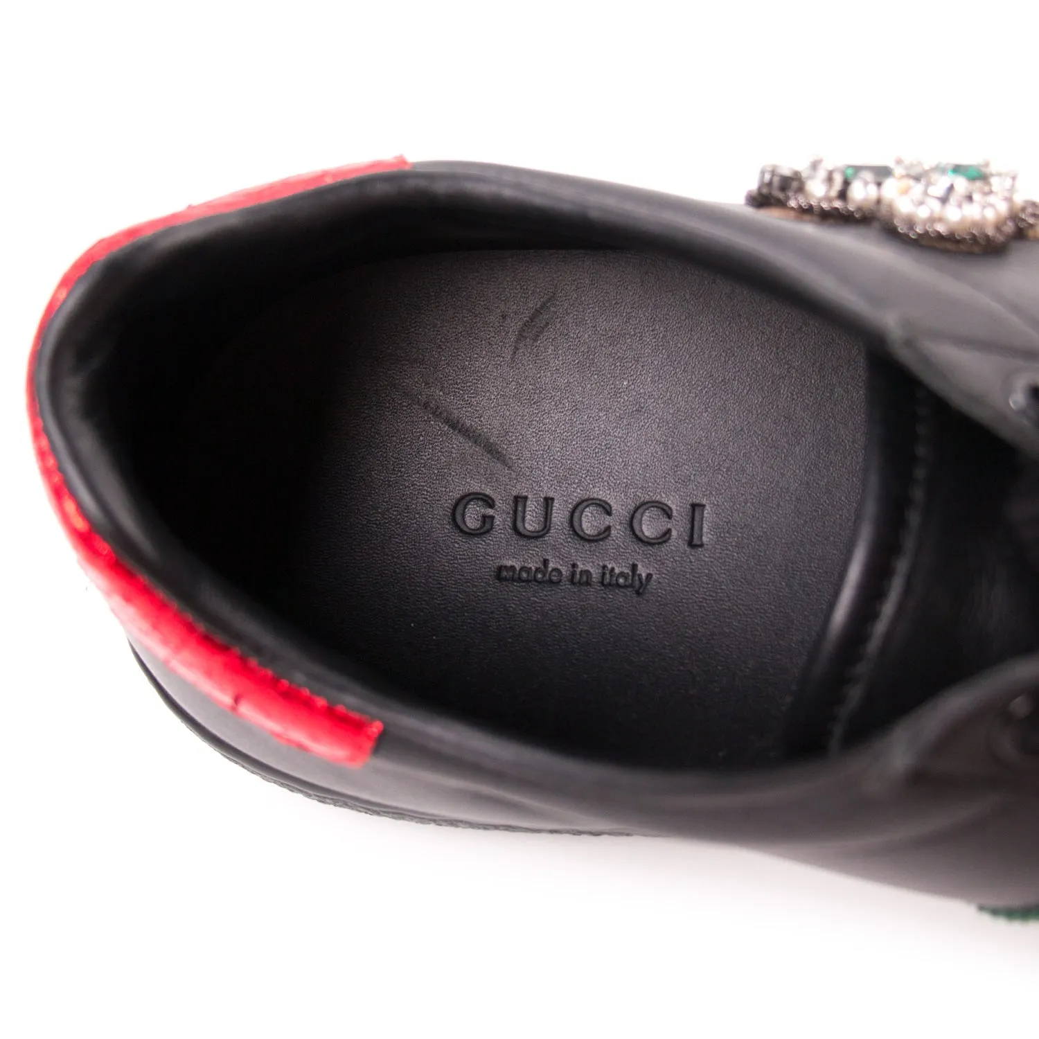 Gucci Ace Leather Embroidered Sneaker