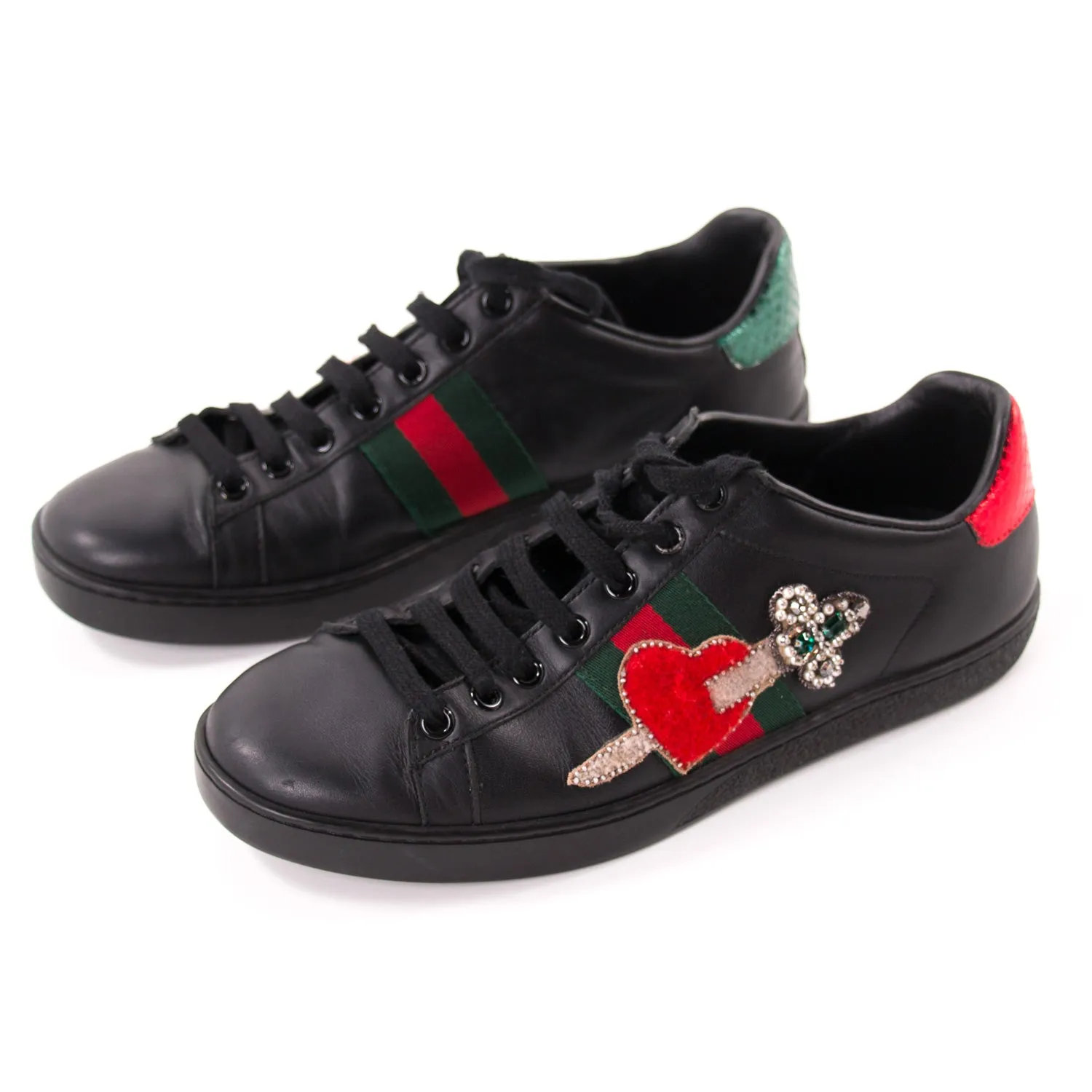 Gucci Ace Leather Embroidered Sneaker
