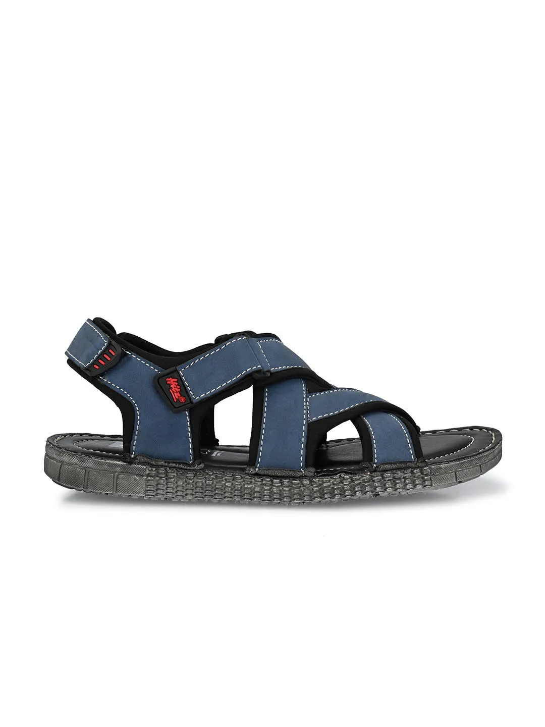 Hitz Men's Blue Synthetic Casual Sandals with Velcro Closure