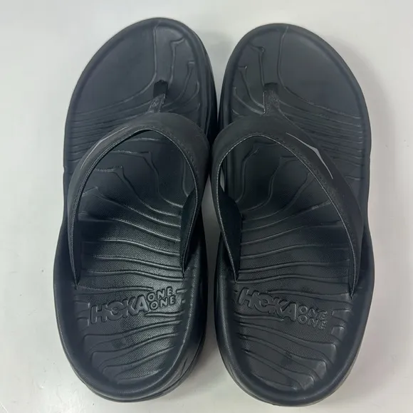 Hoka One One Ora Recovery Black Thong Flip flop Unisex Sandals