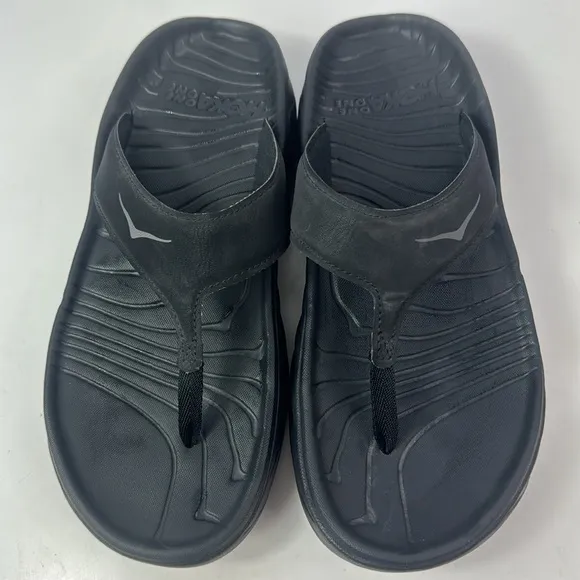 Hoka One One Ora Recovery Black Thong Flip flop Unisex Sandals