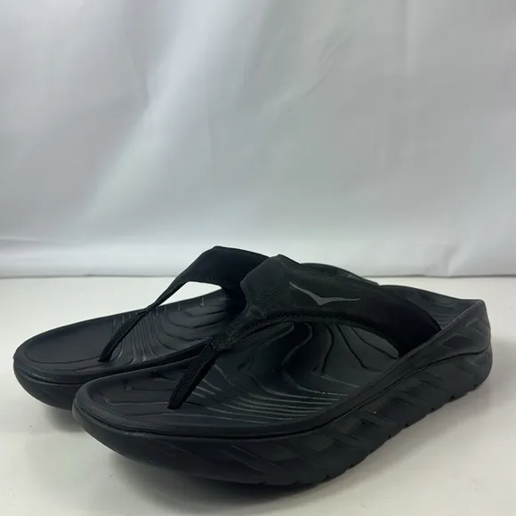 Hoka One One Ora Recovery Black Thong Flip flop Unisex Sandals
