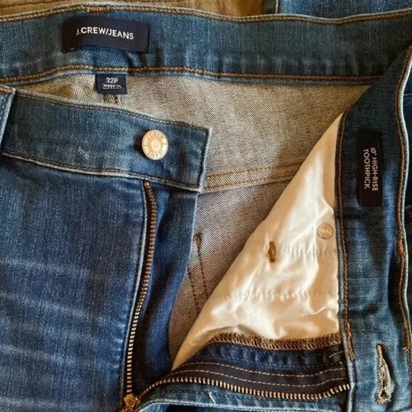 J.Crew 10&quot; High-Rise Toothpick Jeans – Size 32P