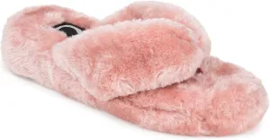 Journee Collection Womens Dream Comfort Insole Slip On Flip Flop Open Toe Slippers Blush 7.5 Medium Womens US