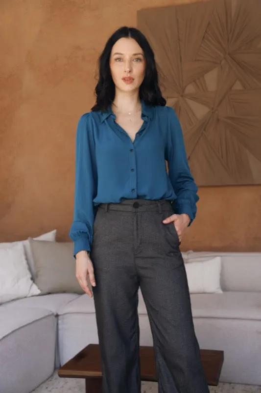 Joyce Blouse - Teal Twill