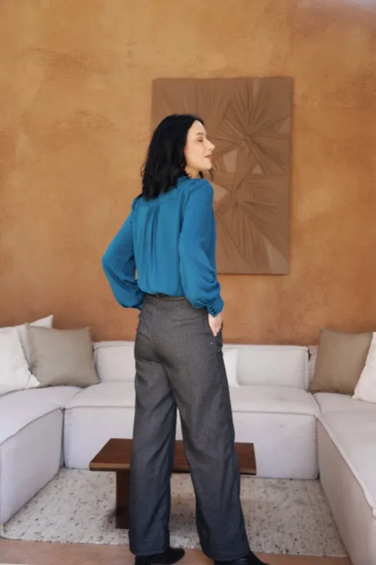 Joyce Blouse - Teal Twill