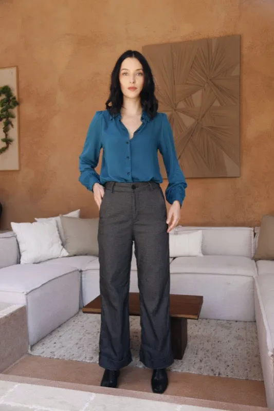 Joyce Blouse - Teal Twill
