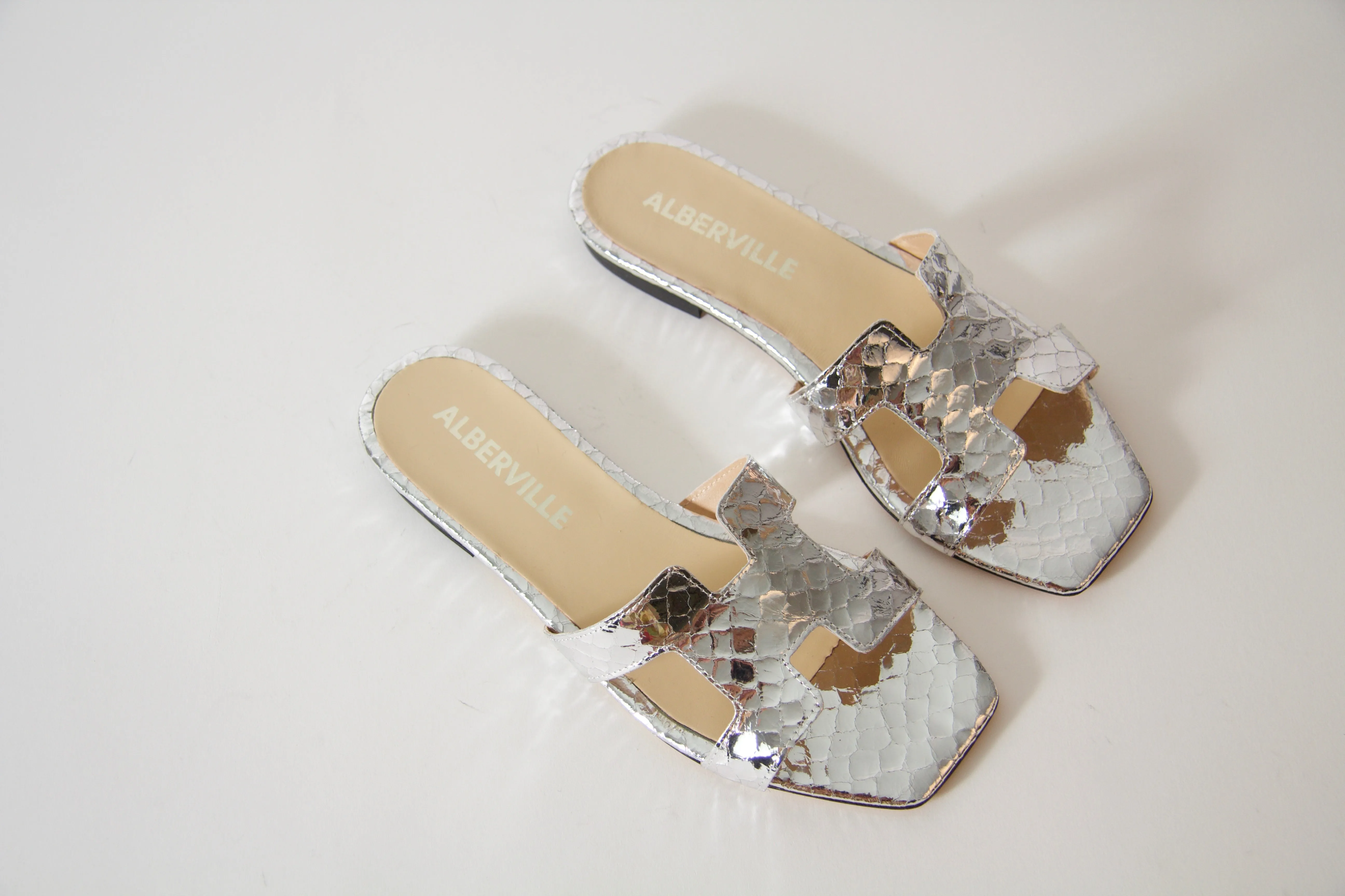 Kay Silver Snake Sandals