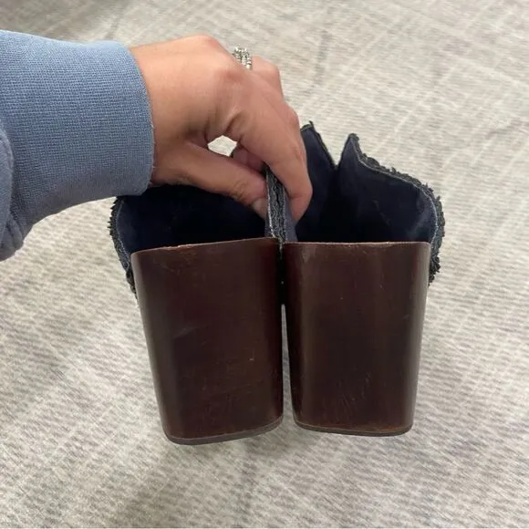 Kelsi Dagger Jhett Leather Clogs Blue sz 7.5