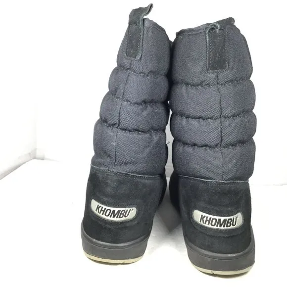 Khombu Women Winter Snow Boots Zipper Closure Buckles Black Size 12