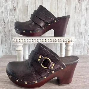 Kork-Ease Studded Leather Clogs Size 8
