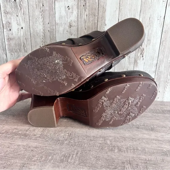 Kork-Ease Studded Leather Clogs Size 8