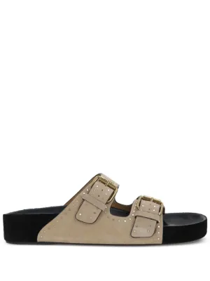Lennyo suede leather sandals