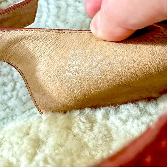 Madewell Marlo Slingback Clog Shearling Lined Nubuck Suede Leather Warm Nutmeg 7