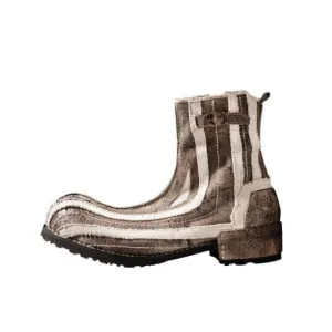 Men Retro Luxury Canvas Patchwork Work Safety Casual Boot