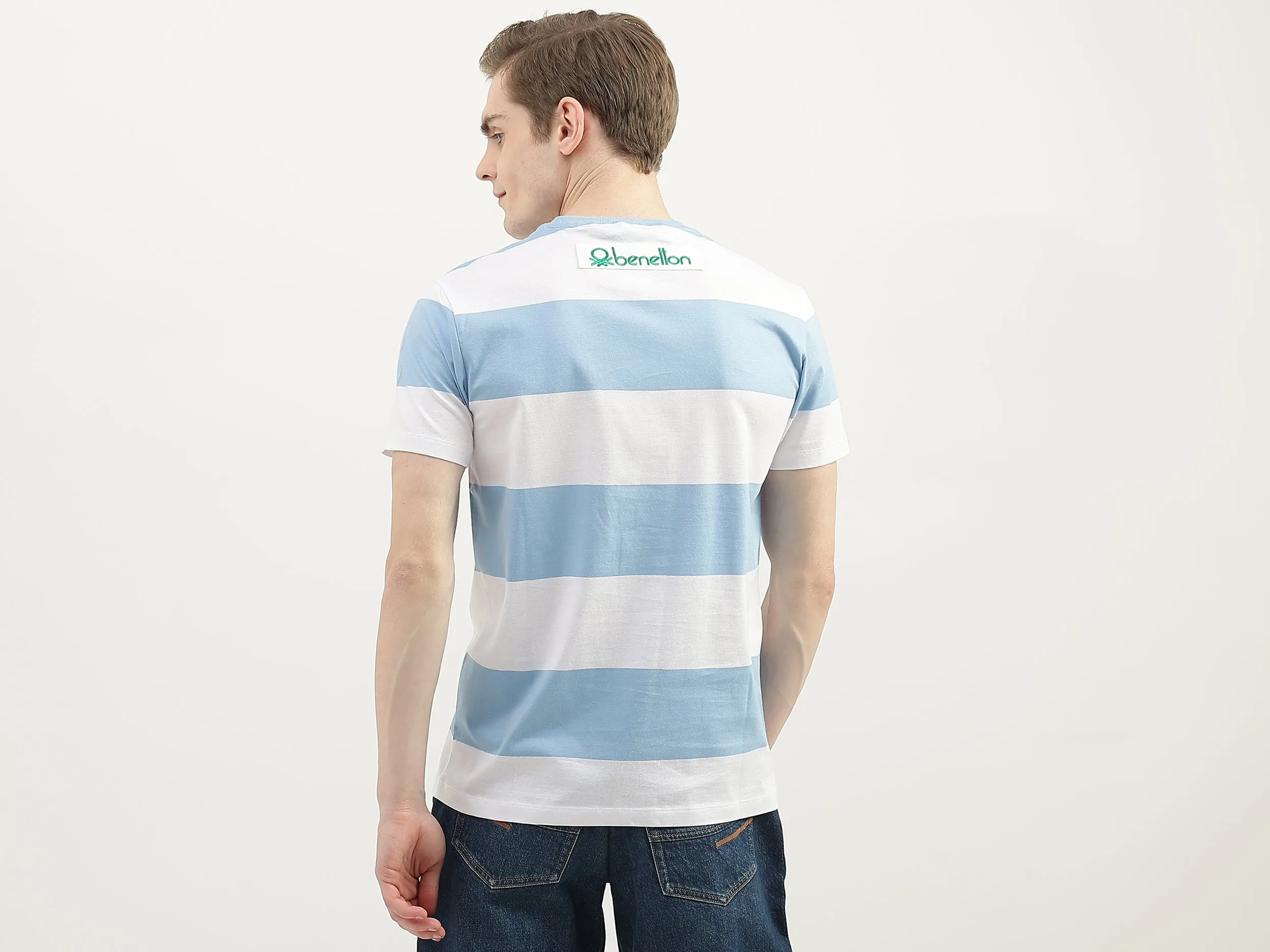 Men Striped Round Neck T-Shirt